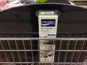 Everybody needs one: a "Notebook-Kissen" - I still don't know what this thing is, but Germans seem to think they really need them.