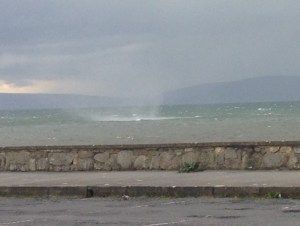 The Connemara coast this afternoon, with a mini twister about to hit land.
